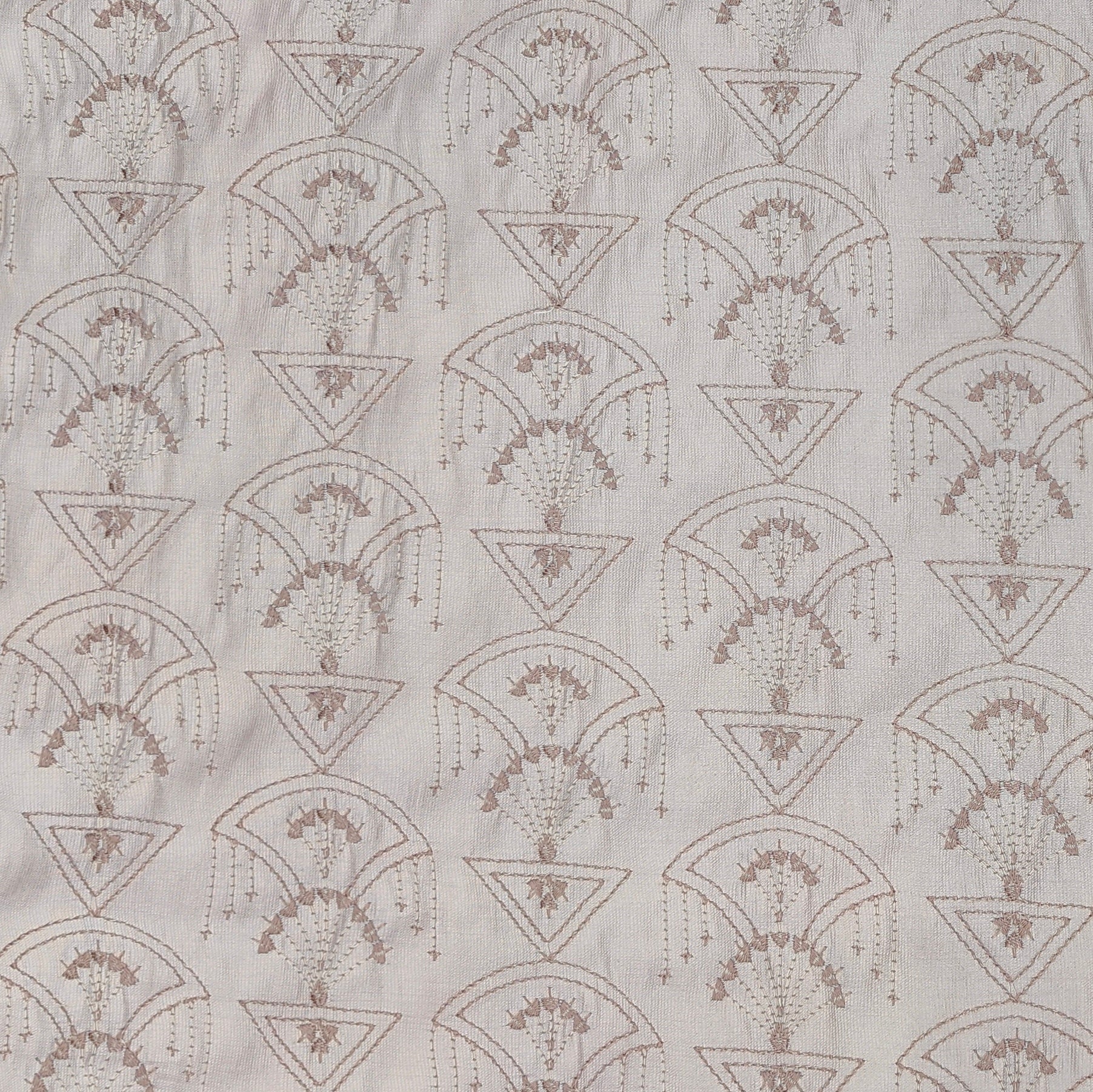 Kurta Fabric ManTire Designer Silk Art Deco Geometric Embroidery Colour Dusty Rose